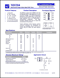 MH204 datasheet: High dynamic range cellular band MMIC mixer MH204