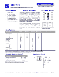MH203 datasheet: High dynamic range cellular band MMIC mixer MH203