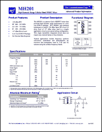 MH201 datasheet: High dynamic range cellular band MMIC mixer MH201