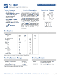 MH102 datasheet: High dynamic range UMTS MMIC mixer MH102