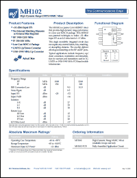 MH102-PCB datasheet: High dynamic range UMTS MMIC mixer MH102-PCB