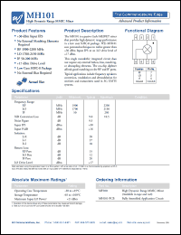 MH101 datasheet: High dynamic range MMIC mixer MH101