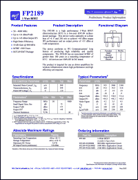 FP2189-PCB900S datasheet: 1 watt HFET FP2189-PCB900S
