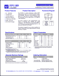 FP1189-PCB-1900 datasheet: 1/2 watt HFET FP1189-PCB-1900