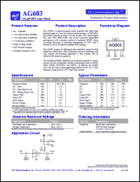 AG603-89PCB datasheet: DC- 2700MHz InGap HBT gain block AG603-89PCB