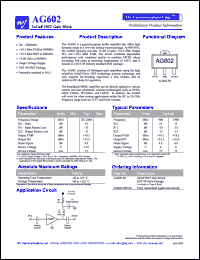 AG602-89PCB datasheet: DC- 5000MHz InGap HBT gain block AG602-89PCB