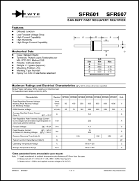 SFR607-TB datasheet: Reverse voltage: 1000.00V; 6.0A soft fast recovery rectifier SFR607-TB