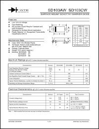 SD103AW-T1 datasheet: Reverse voltage: 40.00V; 10A surface mount schottky barrier rectifier SD103AW-T1