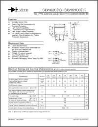 SB1640DC-T3 datasheet: Reverse voltage: 40.00V; 16A D2PAK surface mount schottky barrier rectifier SB1640DC-T3