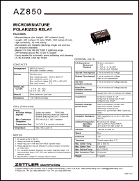 AZ850P1-6 datasheet: Microminiature polarised relay AZ850P1-6