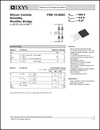 FBS10-06SC datasheet: 600V silicon carbide schottky rectifier bridge FBS10-06SC
