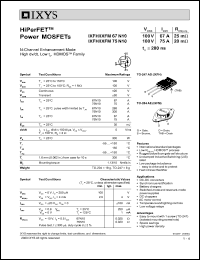 IXFH67N10 datasheet: 100V, 67A HiPerFET power MOSFET IXFH67N10