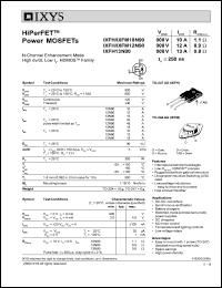 IXFH12N90 datasheet: 900V HiPerFET power MOSFET IXFH12N90