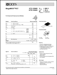 IXTM20N60 datasheet: 600V HiPerFET power MOSFET IXTM20N60