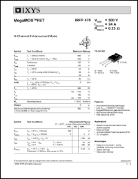 IRFP470 datasheet: 500V mega MOSFET IRFP470