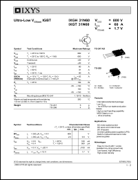 IXGH31N60 datasheet: 600V ultra low V IGBT IXGH31N60