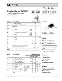 IXTH8P50 datasheet: 500V standard power MOSFET IXTH8P50