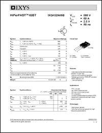 IXGN32N60B datasheet: 600V HiPerFAST IGBT IXGN32N60B