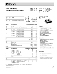 DSEI2X30-06C datasheet: 600V fast recovery epitaxial diode (FRED) DSEI2X30-06C