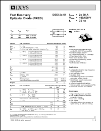 DSEI2X61-04C datasheet: 1200V fast recovery epitaxial diode (FRED) DSEI2X61-04C