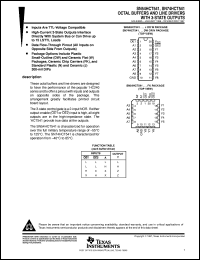 SN54HCT541J datasheet:  OCTAL BUFFERS AND LINE DRIVERS WITH 3-STATE OUTPUTS SN54HCT541J