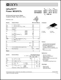 IXFK72N20 datasheet: 200V HiPerFET power MOSFET IXFK72N20