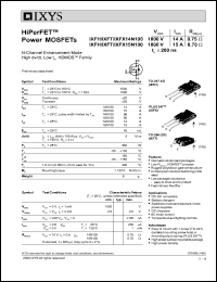 IXFT14N100 datasheet: 1000V HiPerFET power MOSFET IXFT14N100