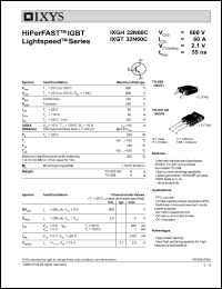 IXGT32N60C datasheet: 600V HiPerFAST IGBT IXGT32N60C