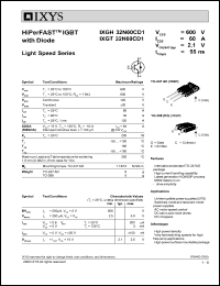 IXGH32N60CD1 datasheet: 600V HiPerFAST IGBT with diode IXGH32N60CD1