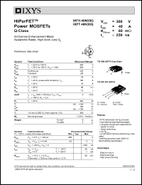 IXFT40N30Q datasheet: 300V HiPerFET power MOSFET Q-class IXFT40N30Q