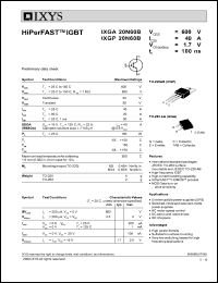 IXGP20N60B datasheet: 600V HiPerFAST IGBT IXGP20N60B