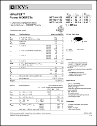 IXFT10N100 datasheet: 1000V HiPerFET power MOSFET IXFT10N100