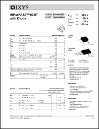 IXGT30N60BD1 datasheet: 600V HiPerFAST IGBT with diode IXGT30N60BD1