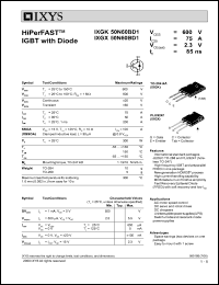 IXGK50N60BD1 datasheet: 600V HiPerFAST IGBT with diode IXGK50N60BD1