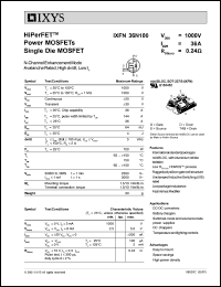 IXFN36N100 datasheet: 1000V HiPerFET power MOSFET single die MOSFET IXFN36N100