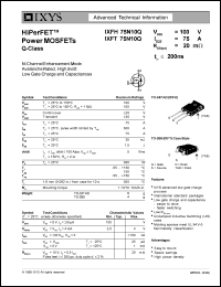 IXFH75N10Q datasheet: 100V HiPerFET power MOSFET Q-class IXFH75N10Q