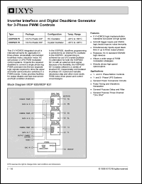 IXDP630PI datasheet: Inverter interface and digital deadtime generator for 3-phase PWM controls IXDP630PI