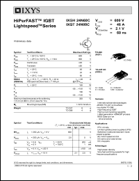 IXGT24N60C datasheet: 600V HiPerFAST IGBT IXGT24N60C