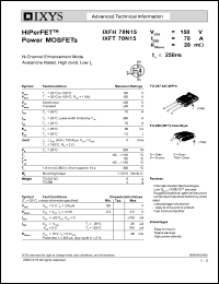 IXFT70N15 datasheet: 150V HiPerFET power MOSFET IXFT70N15