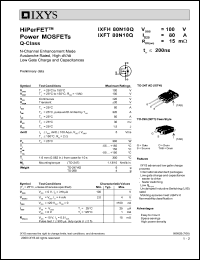 IXFT80N10Q datasheet: 100V HiPerFET power MOSFET Q-class IXFT80N10Q