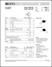 IXGA20N100 datasheet: 1000V IGBT IXGA20N100