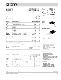 IXGT20N100 datasheet: 1000V IGBT IXGT20N100