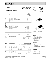 IXGT15N120C datasheet: 1200V IGBT IXGT15N120C