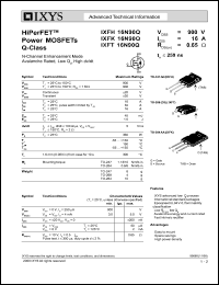 IXFH16N90Q datasheet: 900V HiPerFET power MOSFET Q-class IXFH16N90Q