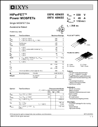 IXFK48N55 datasheet: 550V HiPerFET power MOSFET IXFK48N55