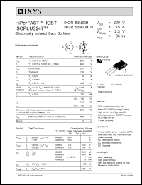 IXGR50N60BD1 datasheet: 600V HiPerFAST IGBT IXGR50N60BD1