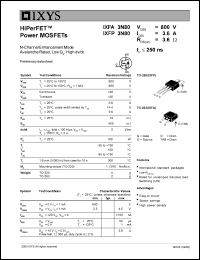 IXFP3N80 datasheet: 800V HiPerFET power MOSFET IXFP3N80