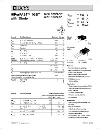 IXGT32N60BD1 datasheet: 600V HiPerFAST IGBT with diode IXGT32N60BD1