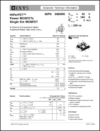 IXFN340N06 datasheet: 340V HiPerFET power MOSFET IXFN340N06