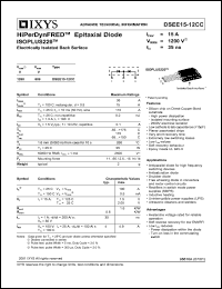 DSEE15-12CC datasheet: 1200V HiPerDynFRED epitaxial diode DSEE15-12CC